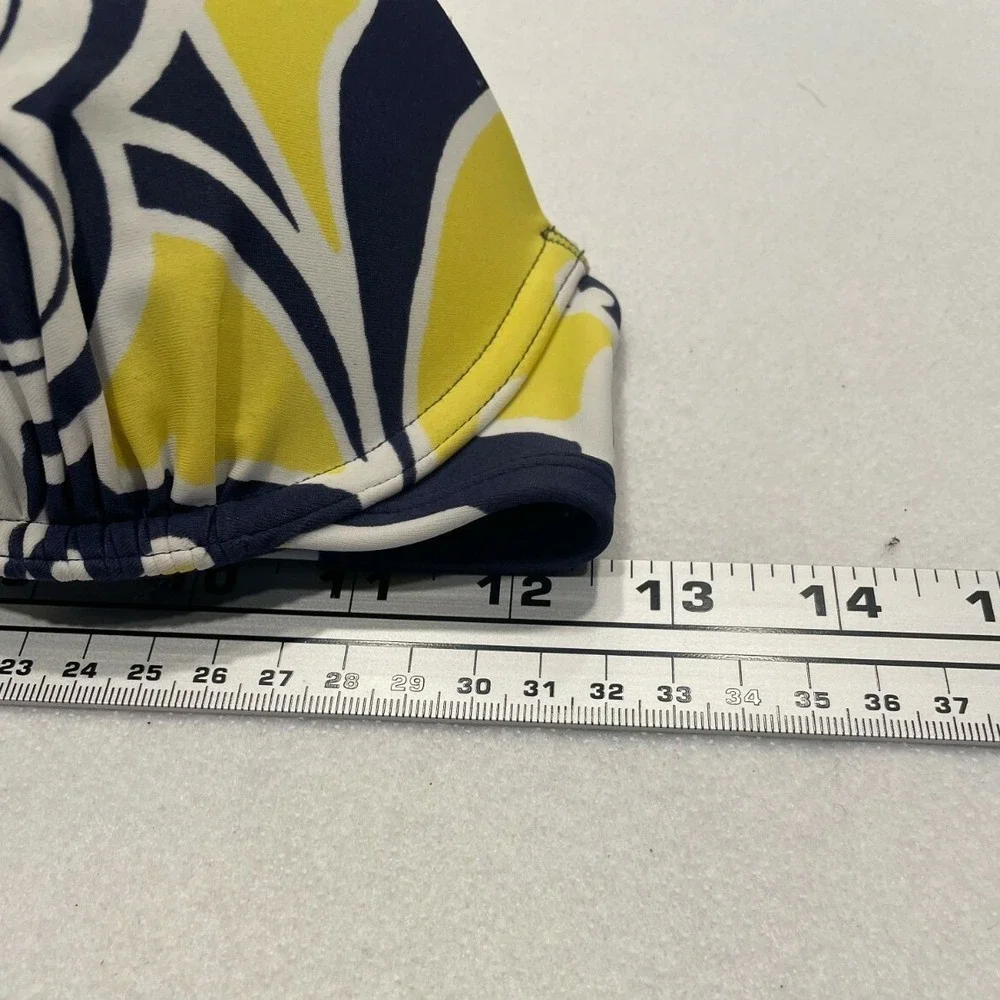 Aerie Bridget Bikini Top Underwire‎ Padded Strappy Floral 34B Navy Yellow